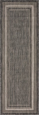 Unique Loom Black Soft Border Outdoor 2' 0 x 6' 0 Runner Rug