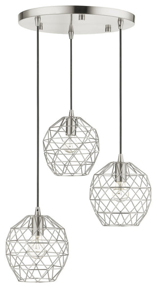 Brushed Nickel Geometric, Farmhouse, Industrial, Abstract, Rustic Pendant
