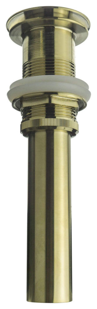 Fine Fixtures Pop-Up Bathroom Sink Drain Without Overflow, Satin Brass