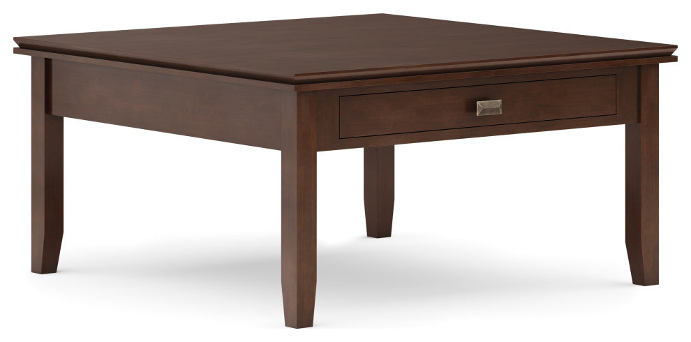 Artisan SOLID WOOD Square Coffee Table, Russet Brown