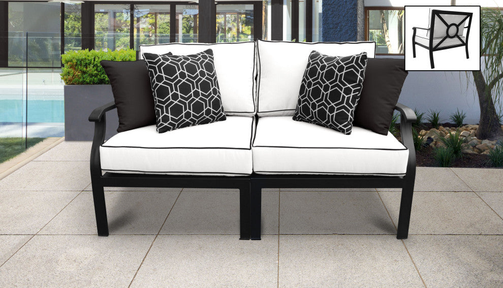 kathy ireland Madison Ave. 2 Piece Aluminum Patio Furniture Set 02a, Snow
