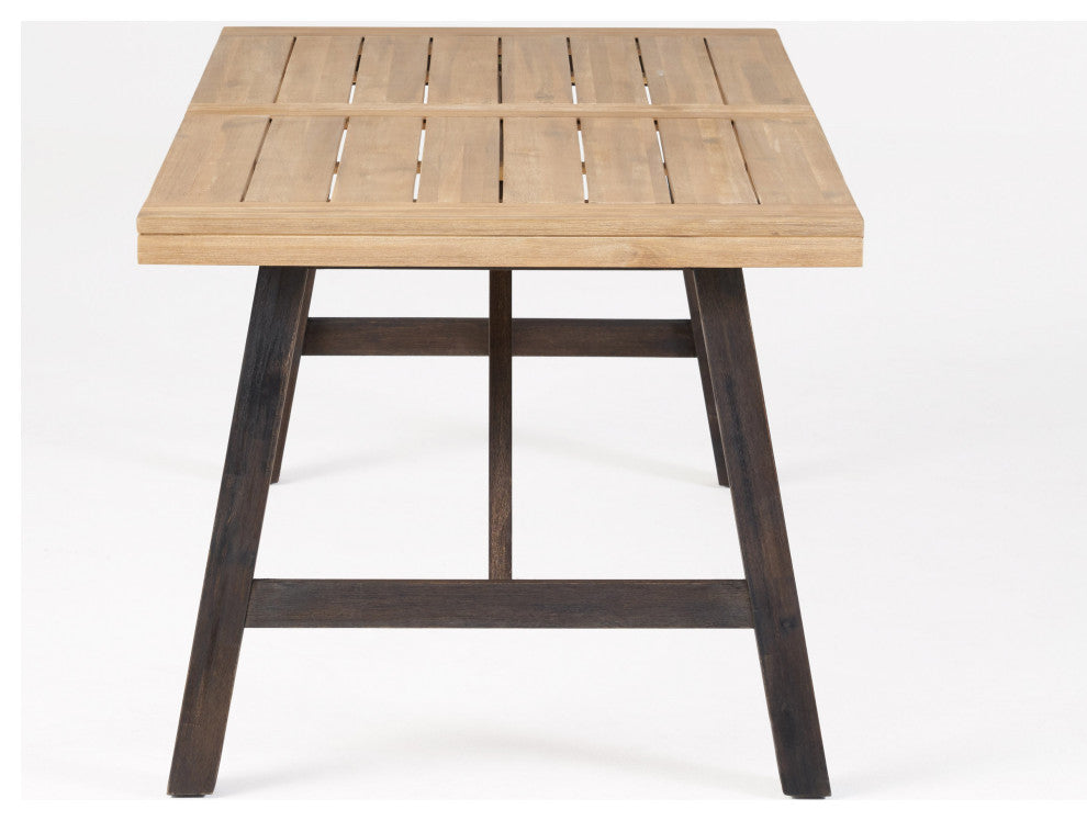 GDF Studio Arlington Brushed Gray Acacia Wood Dining Set