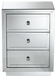 Hollywood Regency Glamour Style Mirrored Three Drawer Nightstand Bedside Table