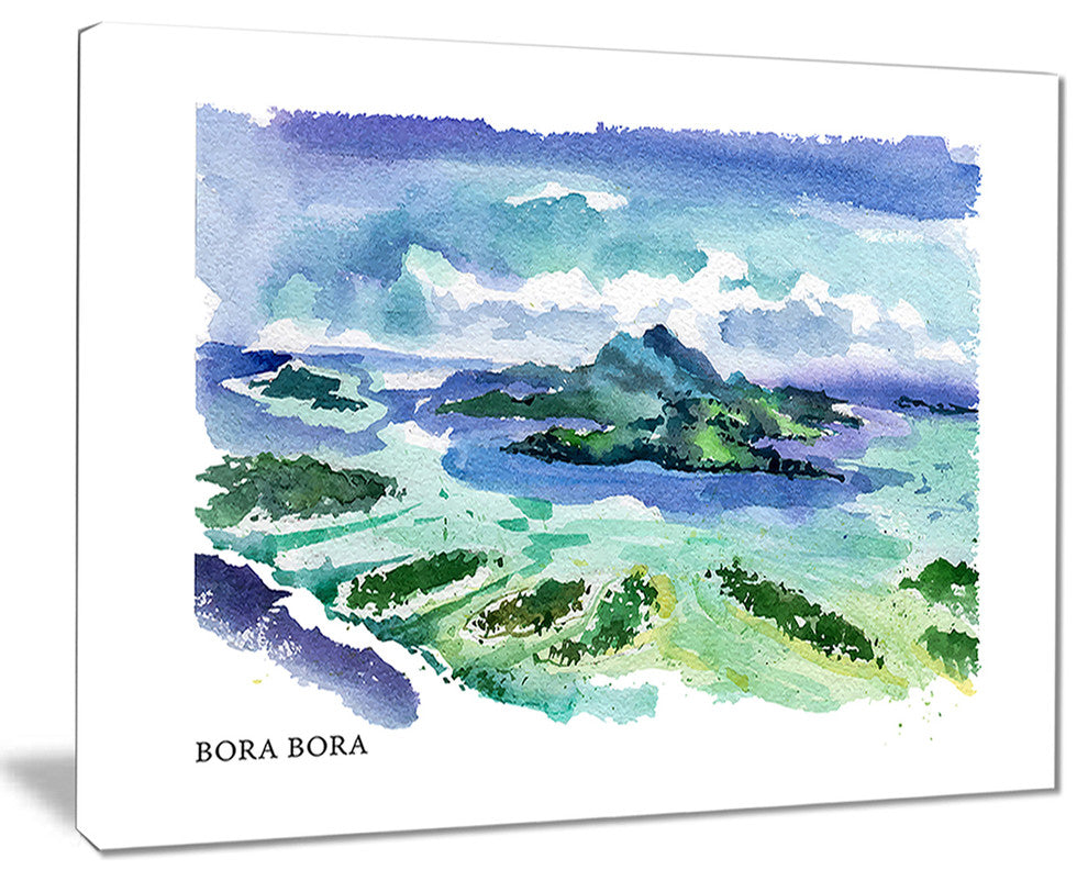 "Bora Bora Vector Illustration" Canvas Print