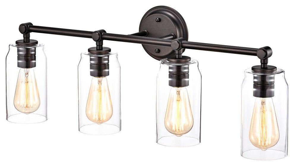 CHLOE Lighting Joyce Contemporary 4-Light Bath Vanity Fixture, Rubbed Bronze