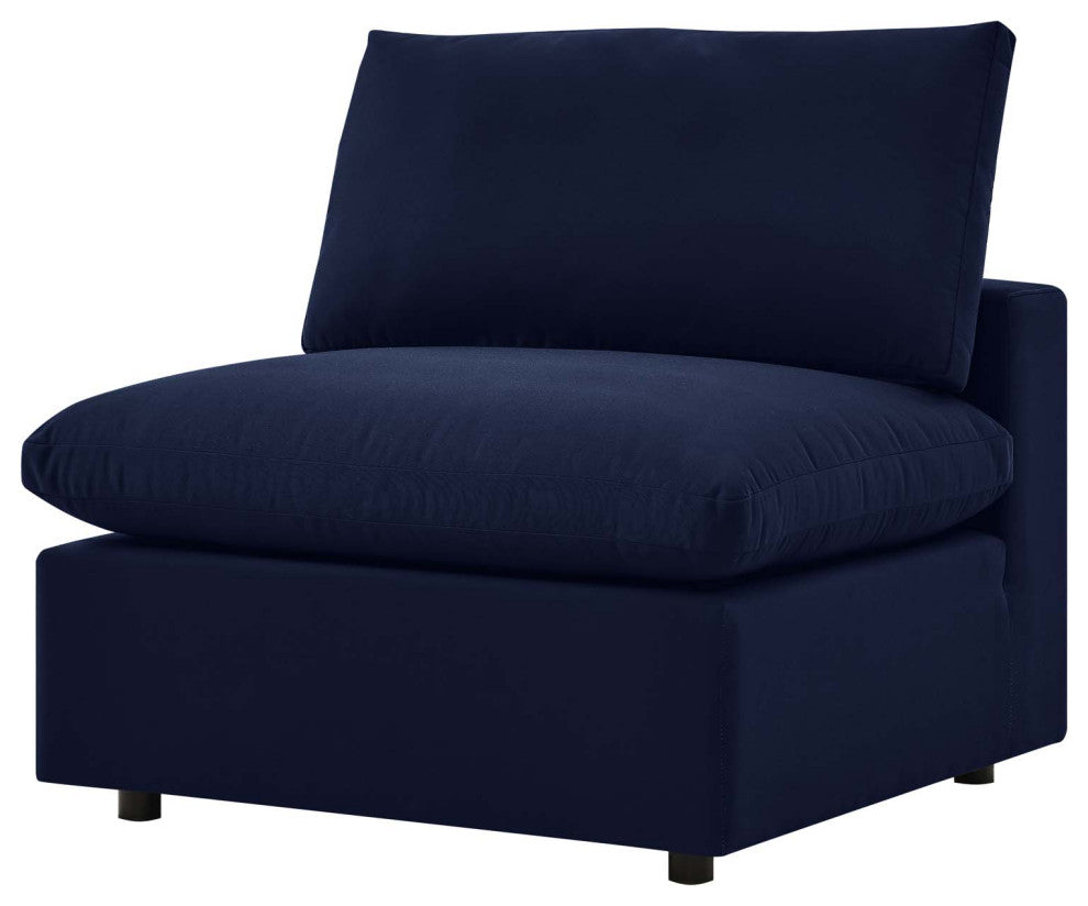 Modular Sectional Deep Sofa Chair Set, Sunbrella, Blue Navy, Outdoor Patio