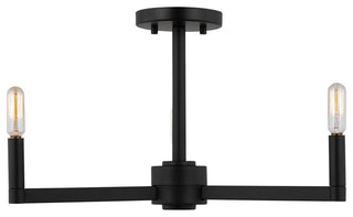 Fullton Three Light Semi-Flush Mount, Midnight Black