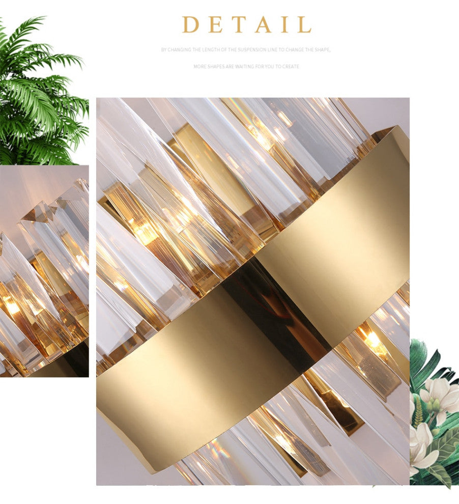 LED Crystal Wall Fixture for bedside., Chrome