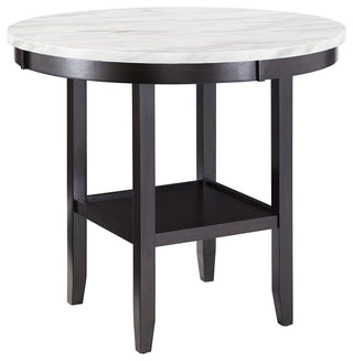 Balmforth White Faux Marble Round Table - 42" Counter Height Table
