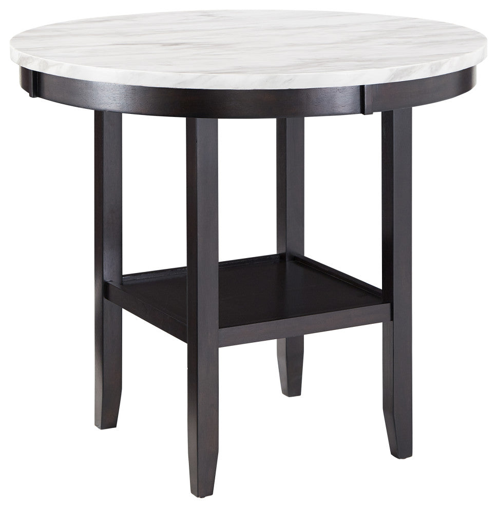 Balmforth White Faux Marble Round Table - 42" Counter Height Table