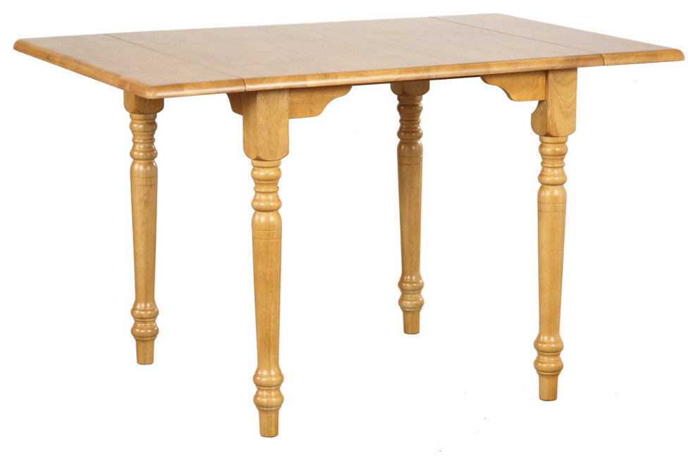 3-Piece 48" Rectangular Extendable Dining Set, Light Oak Wood, Seats 4