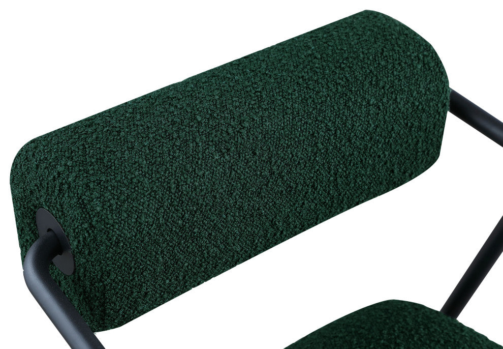 Carly Boucle Fabric Accent Chair, Green