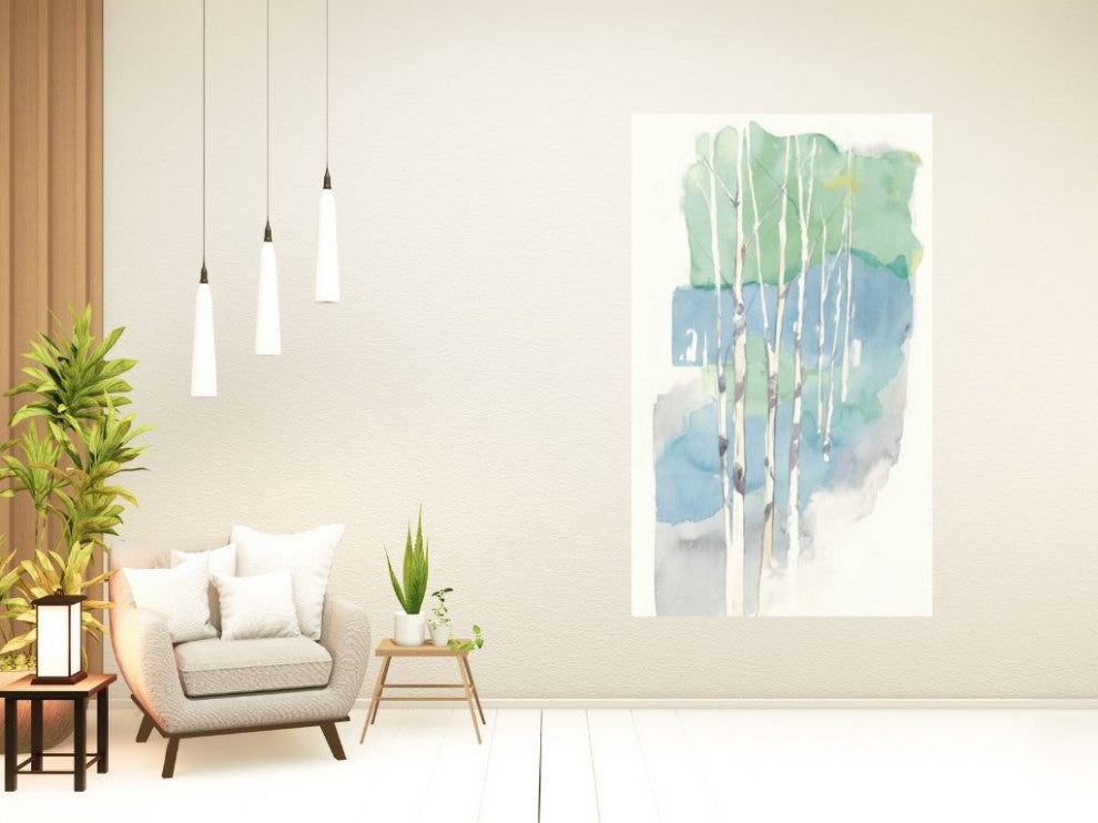 Watercolor Abstract Trees Giclee Wrap Canvas Wall Art