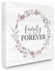 Forever Family Home Inspirational Word Pink Grey Design, 17"x17"