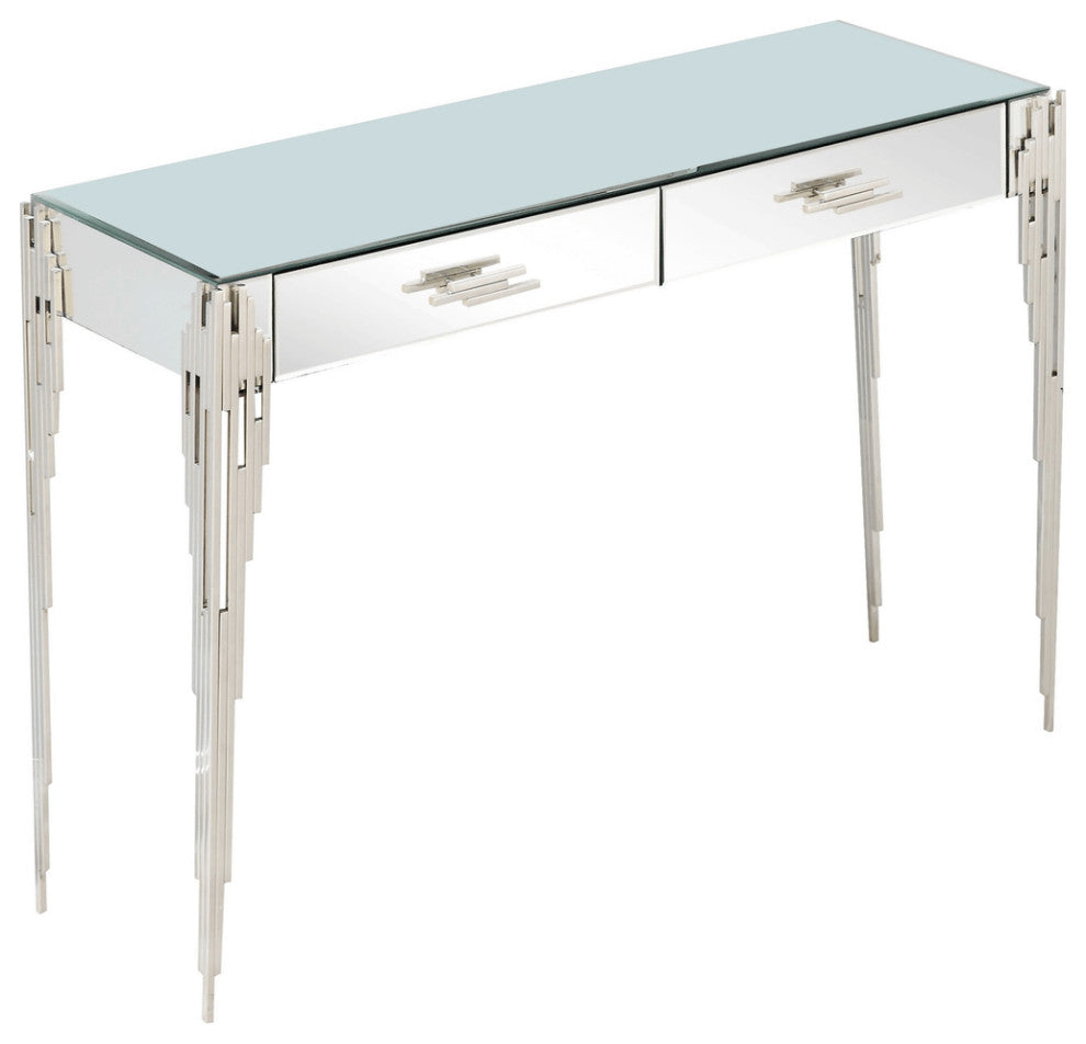 Rectangular Striped Falling Console Table