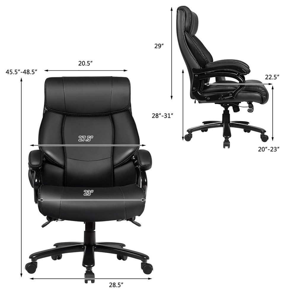 Big & Tall Office Chair 500lbs with 6-Point Massage Wide Seat & Padded Armrests