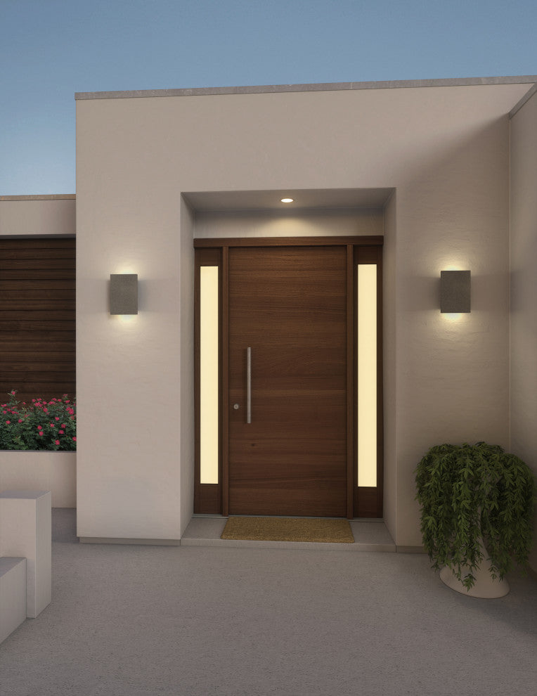 Tersus Outdoor LED Sconce, Uplight/Downlight, Matte Gray, Warm White