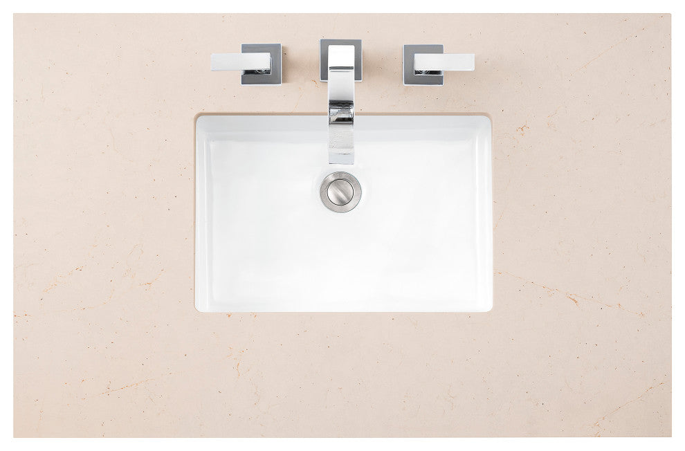 Addison 36" Single Vanity Cabinet, Glossy White, Eternal Marfil Quartz