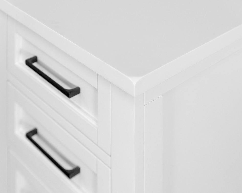 Modern Wood L Desk and Return Writing Table and Return White