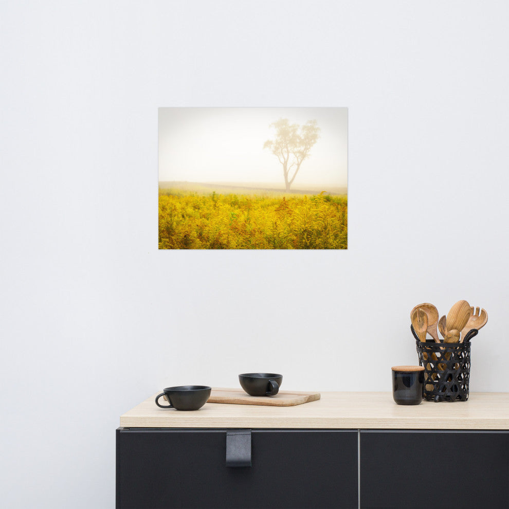 Dreams of Goldenrod and Fog Landscape Photo Unframed Wall Art Print, 18" X 24"