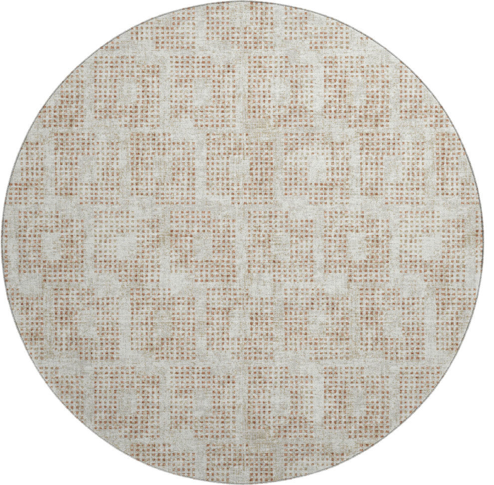 Premium Machine Washable Mayfield AMF33 Spice 8' x 8' Round Rug