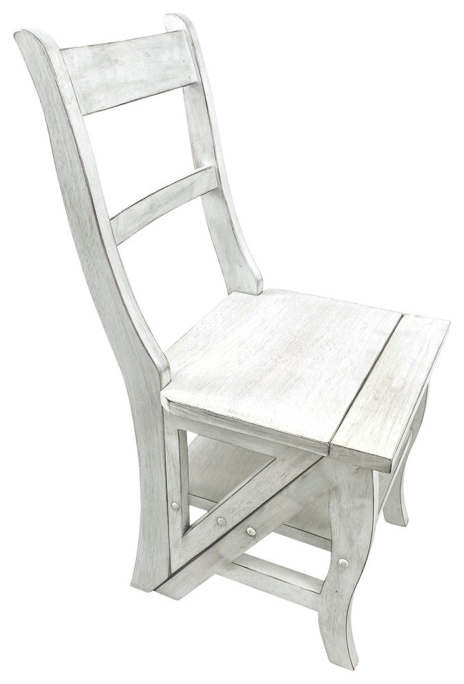Folding Library Chair - Antique White