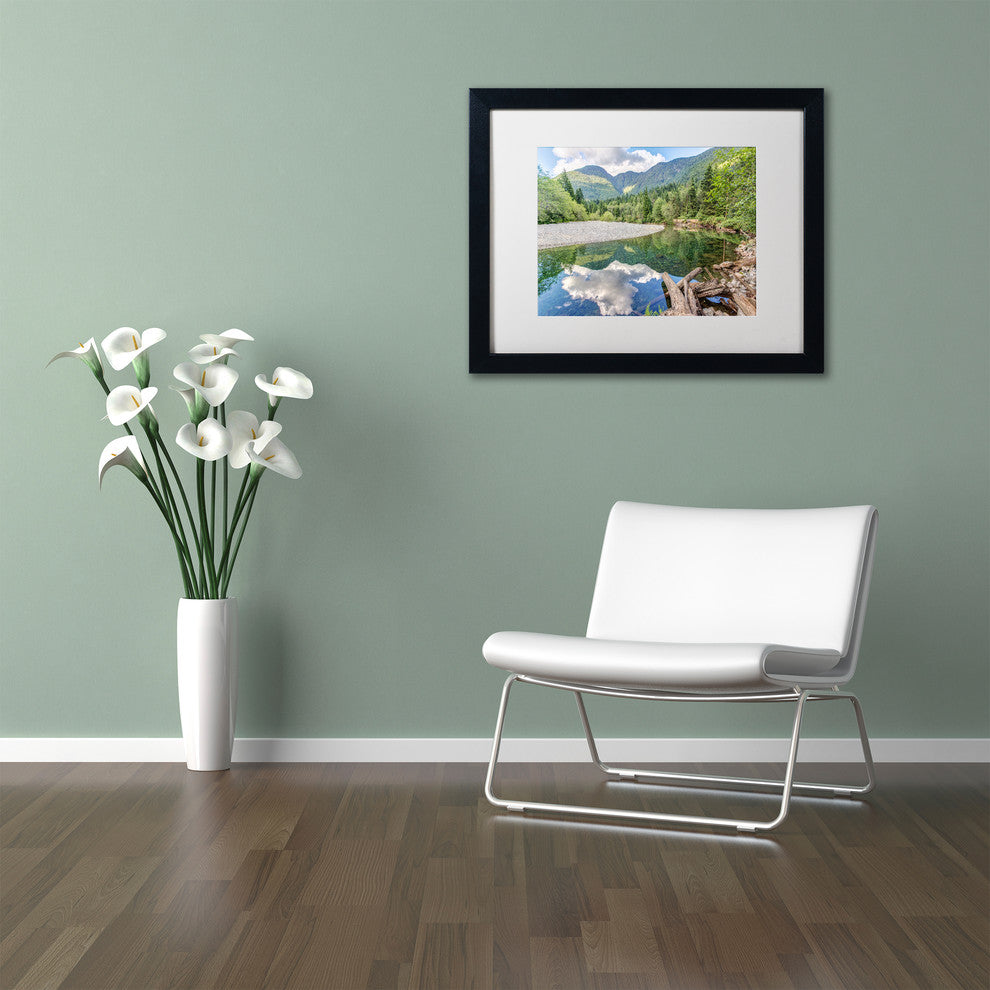 Pierre Leclerc 'Golden Ears Serenity' Matted Art, Black Frame, White, 14x11
