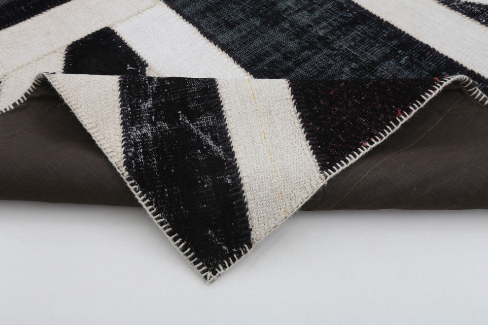 Rug N Carpet - Hand-knotted Anatolian 6' 8'' x 9' 10'' Flag Patchwork Rug