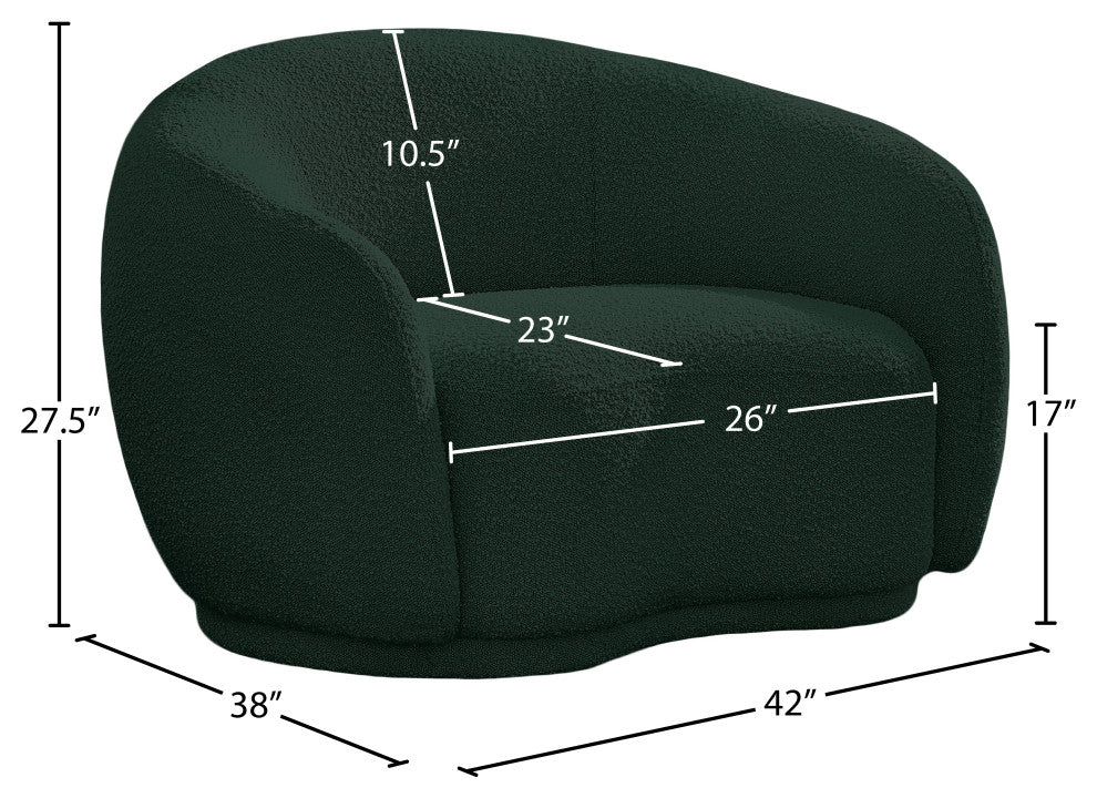 Hyde Boucle Fabric Upholstered, Green, Chair