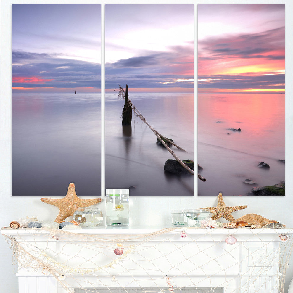 "Lazy River at River Tejo Sacavem" Metal Wall Art, 3 Panels, 36"x28"
