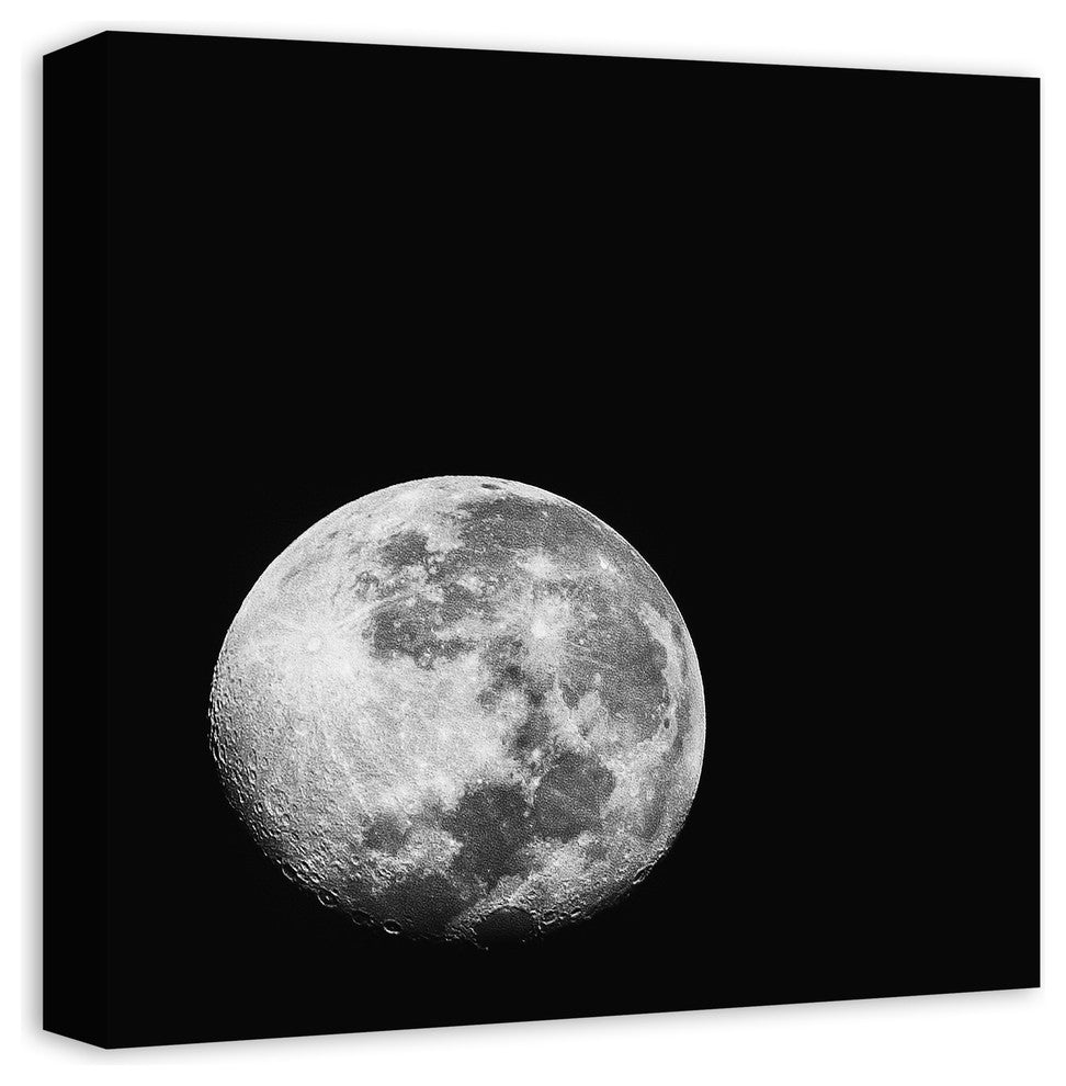 Black and White Moonrise Print on Canvas