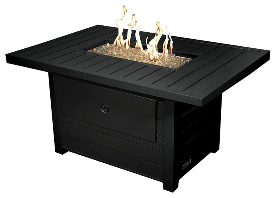 Sunbeam Serenity Modern Style Aluminum Fire Table in Black Finish