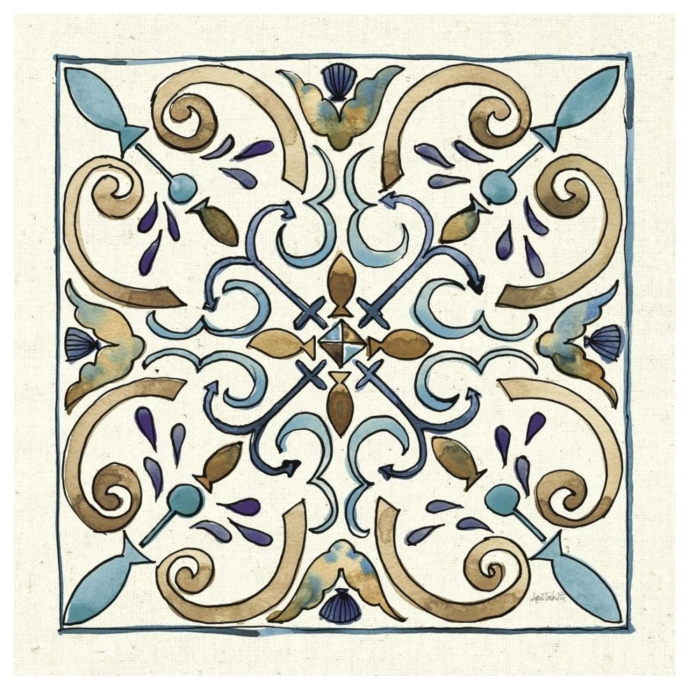 "Coastal Breeze Tile I" Digital Paper Print by Anne Tavoletti, 26"x26"