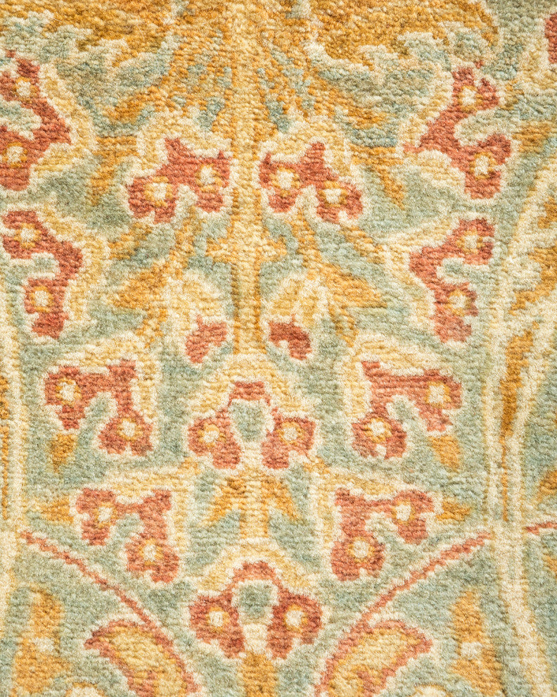 Mogul, One-of-a-Kind Hand-Knotted Runner Light Blue, 9'3"x18'2"