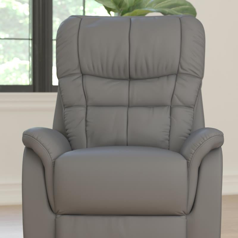 Hercules Series Remote Powered Lift Recliner, Gray Leathersoft