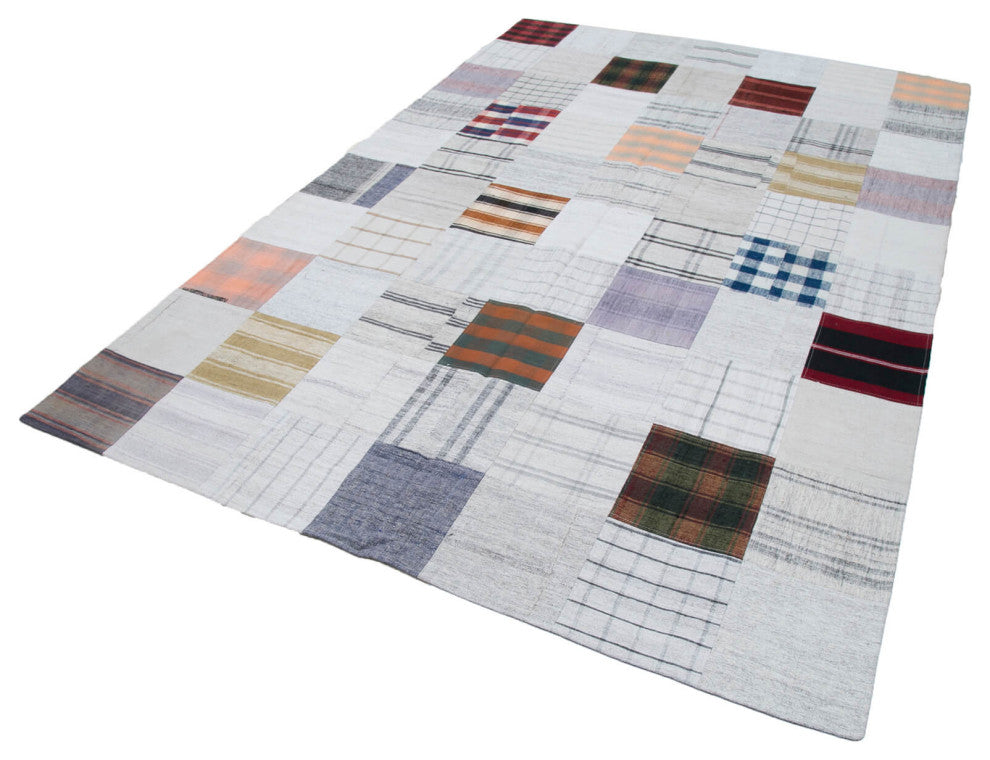 Rug N Carpet - Handmade Turkish 6' 8'' x 9' 10'' Vintage Patchwork Kilim Rug