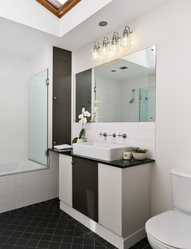 Zlite 340-4V-CH 4-Light Vanity, Clear Seeded