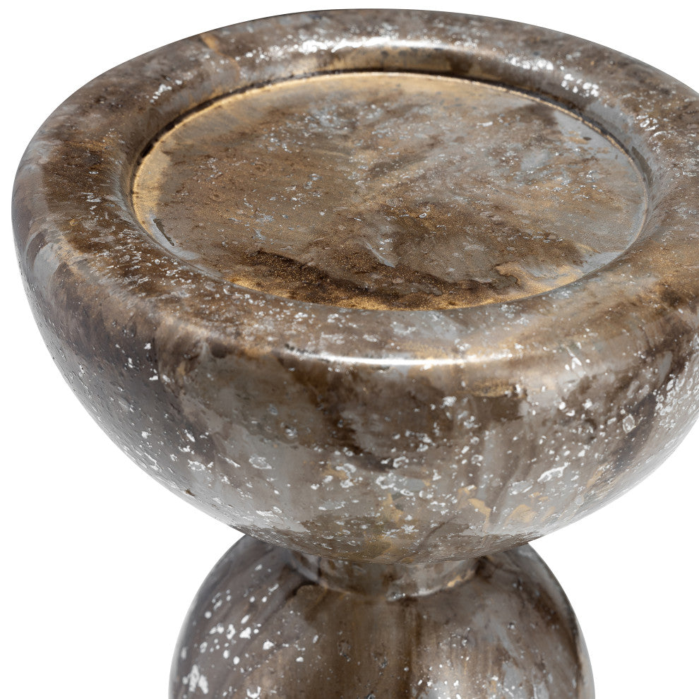 Glass, 18"H, Bubbly Candle Holder, Brown