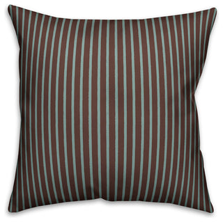 Brown Stripes Outdoor Throw Pillow, 18"x18"