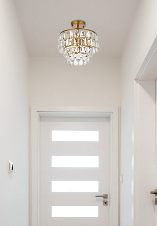 Elegant Lighting Mila 3-LT Flush Mount 1103F12BR, Brass