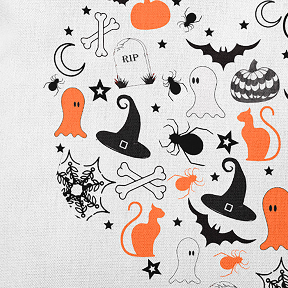 Halloween Heart Accent Pillow, Traditional Orange, 18"x18"