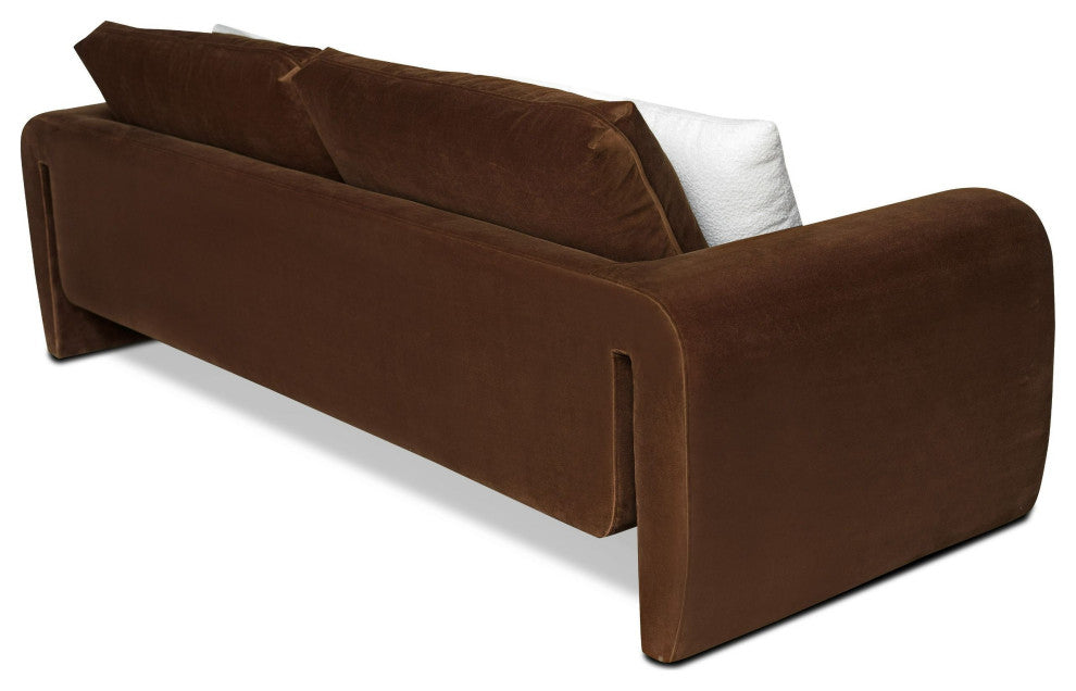 Divani Casa Bentley Modern Brown Velvet Sofa
