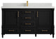 Aberdeen 60 Single Bathroom Vanity in Black 2" Carrara Quartz