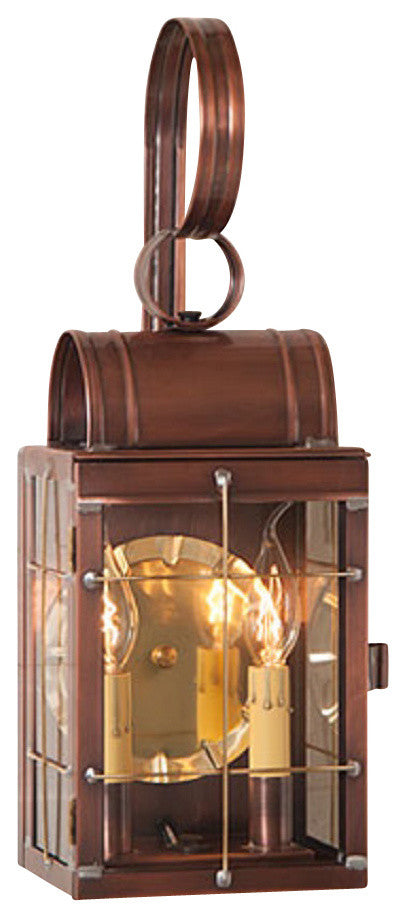 Double Colonial Dual Candle Sconce, Antique Copper