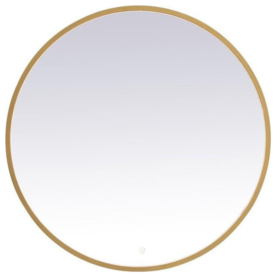 Elegant Decor Pier 36" LED Mirror with Adjustable Color Temperature in Brass