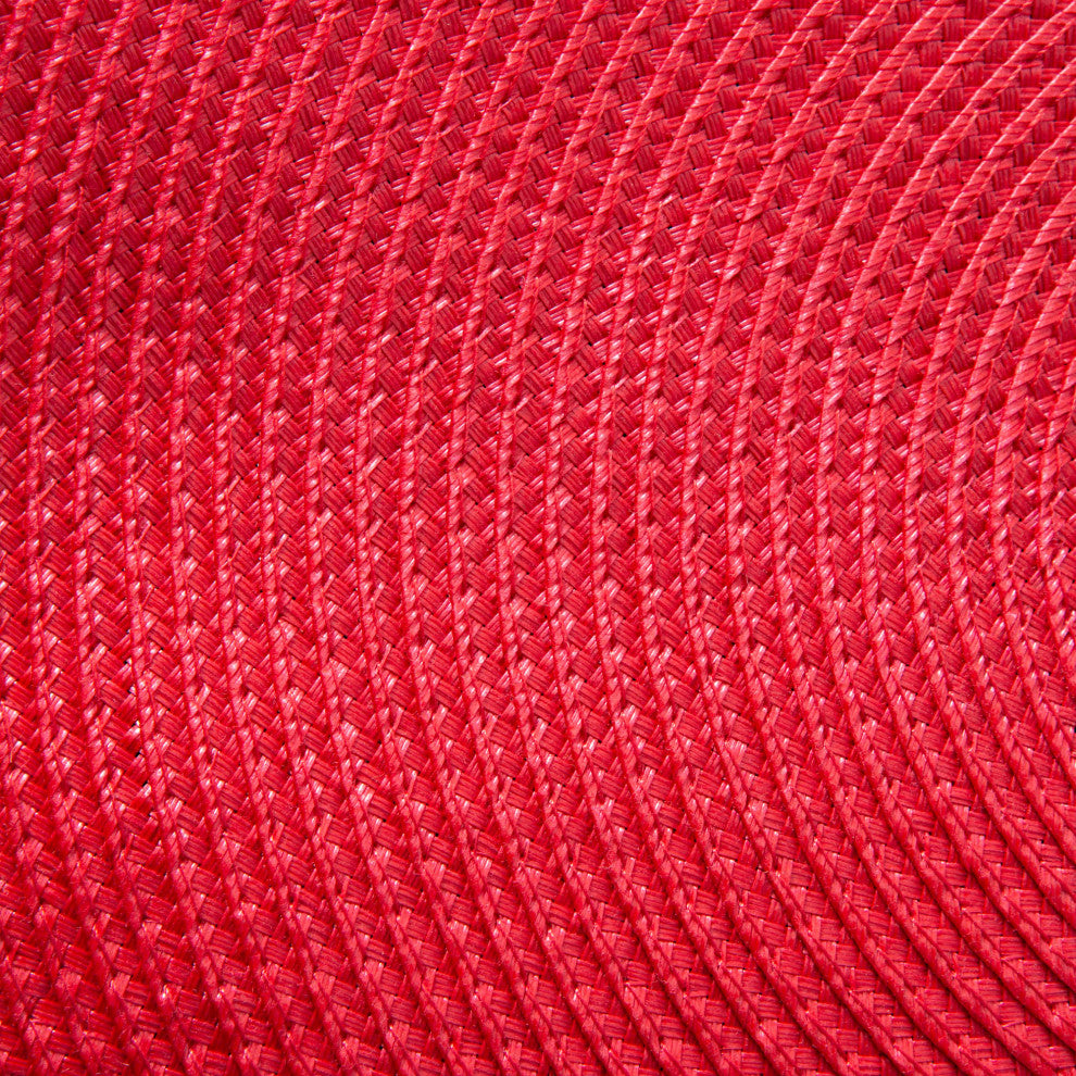 Round Woven Placemats Red, Set of 6