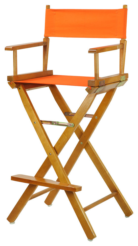 030" Director's Chair Honey Oak Frame- Tangerine Canvas