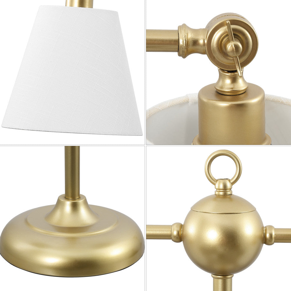 Ruth 2-Light Contemporary Farmhouse Adjustable Metal Library LED Table Lamp