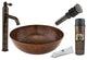 Premier Copper Products BSP1_VR17BDB 17" Round Vessel Copper Sink Package