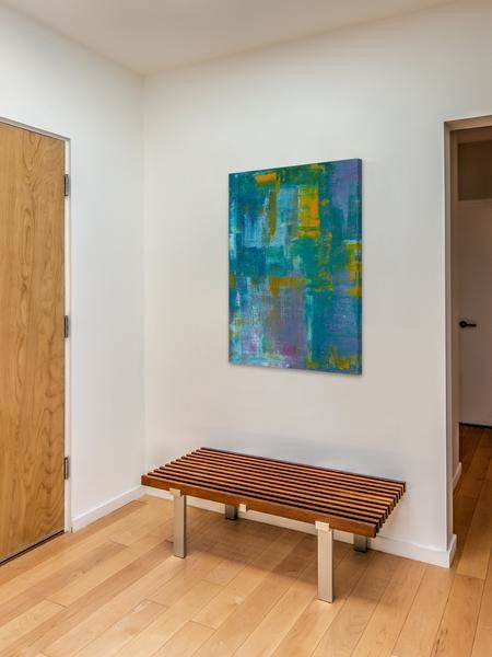 "Blue & Gold" Painting Print on Wrapped Canvas, 40"x60"
